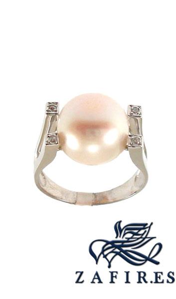 Foto anillos oro blanco - sortija diseno perla m44378 - para senora foto 757933