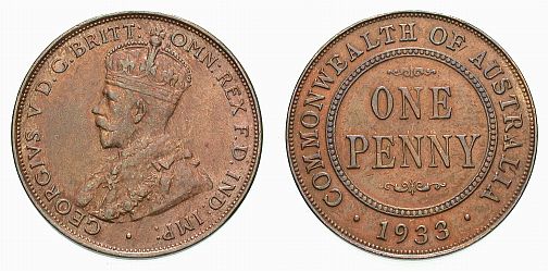Foto Australien Bronze-Penny 1933 foto 119309
