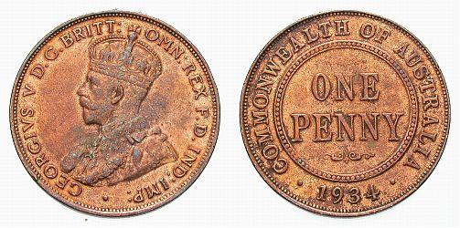 Foto Australien Bronze-Penny 1934 foto 179674