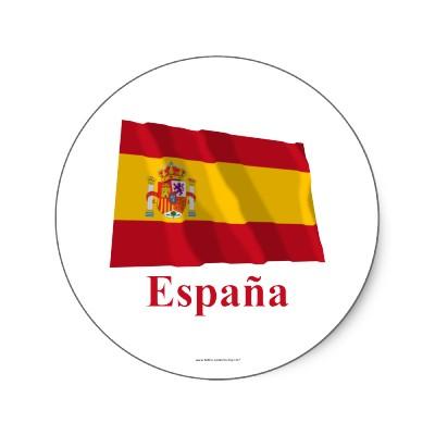 Foto Bandera que agita de España con nombre en español Etiquetas foto 73645