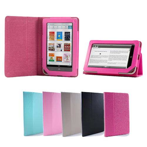Foto Barnes & Noble Nook Color & Nook Tablet Hot Pink Leather Carrying Slim Perfect Fit Flip Folio Portfolio Book Style Case foto 349460