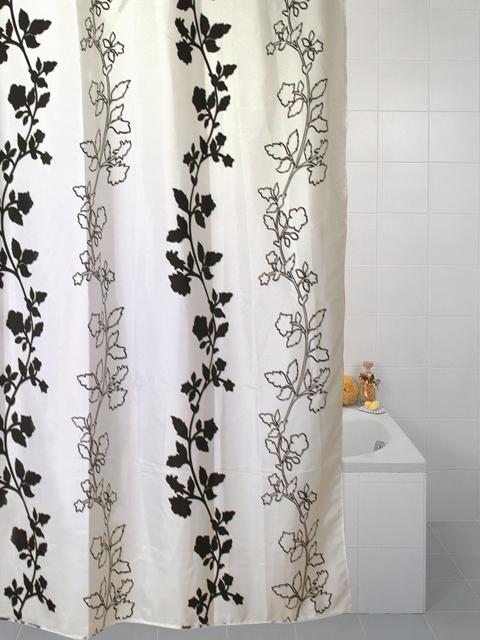 Foto Black Flower Polyester 180 X 180Cm Shower Curtain foto 640244