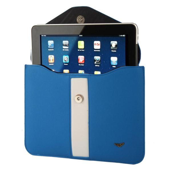 Foto Bolso de cuero MACLOVE de viajes para Apple iPad 1 + 2 azul foto 921837