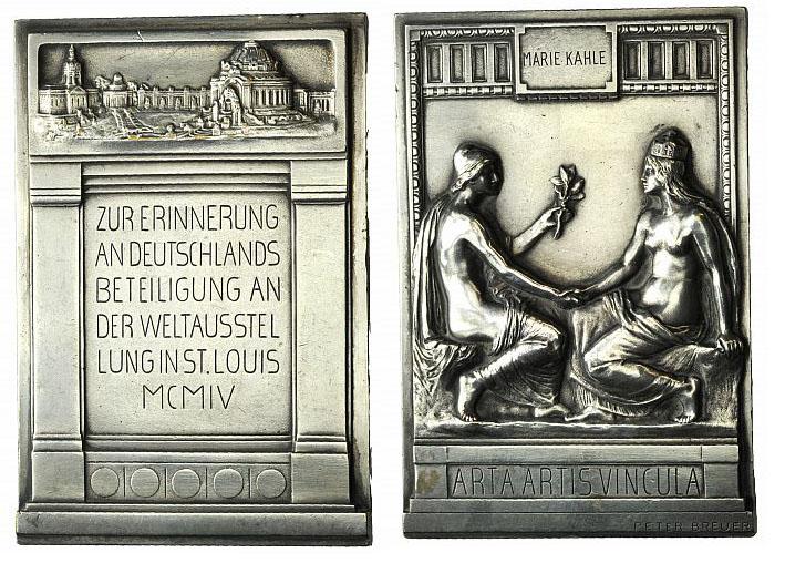 Foto Brandenburg-Berlin, Stadt Grosse versilberte Bronze-Plakette 1904 foto 400974