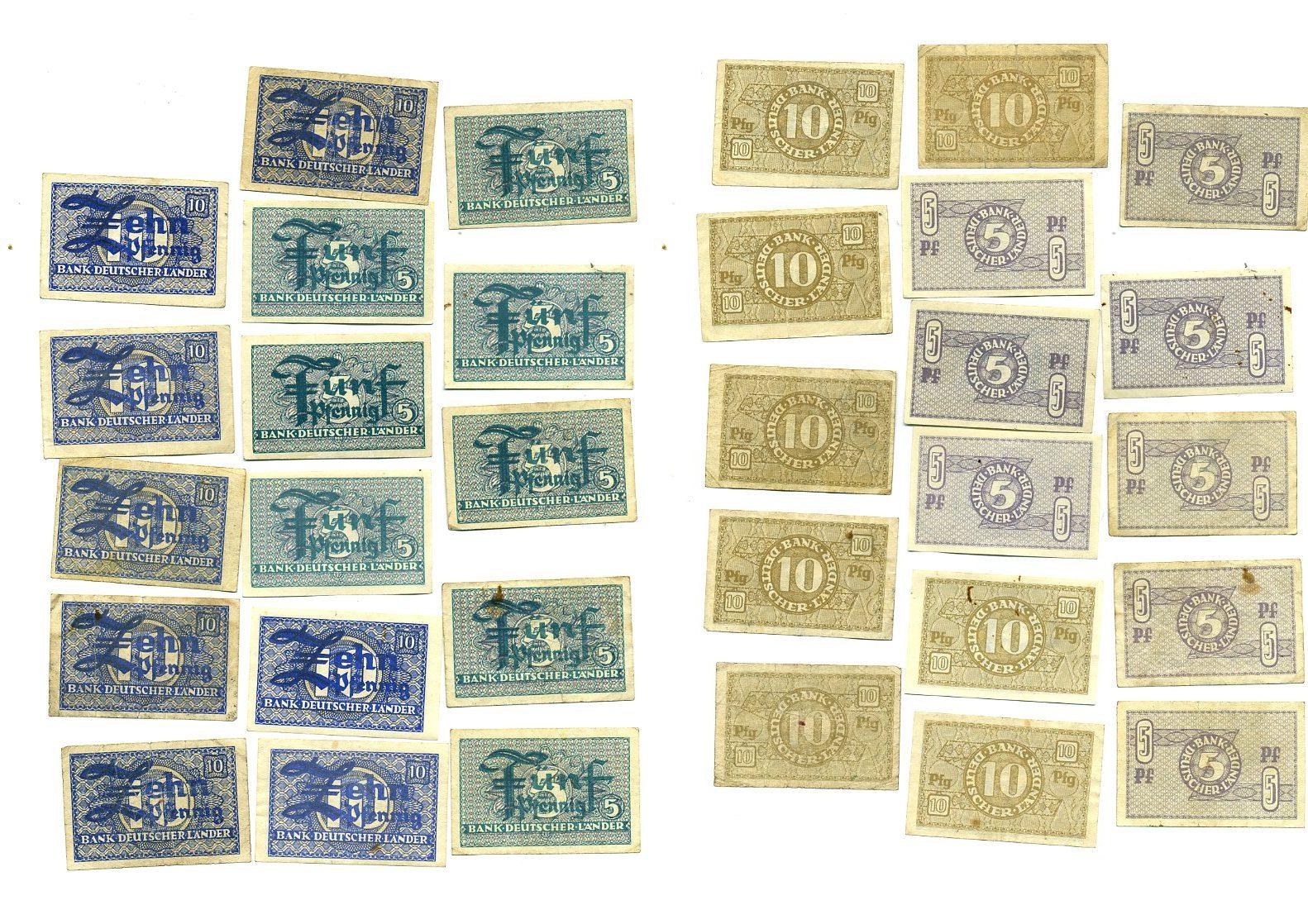 Foto Brd, Bank Deutscher Länder Lot 8 x 10 Pfennig 8 x 5 Pfennig 1948 1948 foto 85365