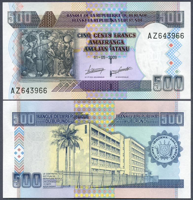 Foto Burundi 500 Francs 2009