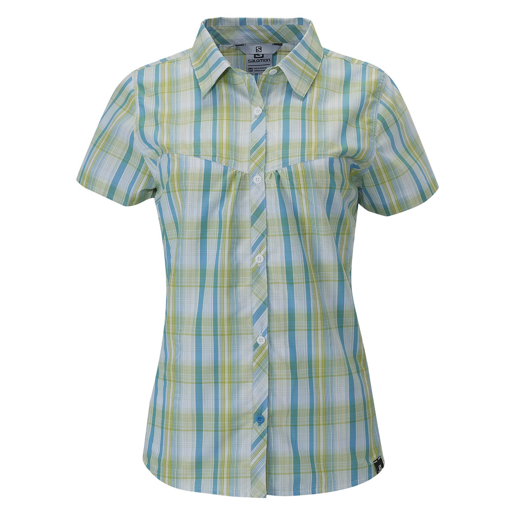 Foto Camisa de montaña Salomon Checks verde/azul/blanco para mujer, m foto 458954