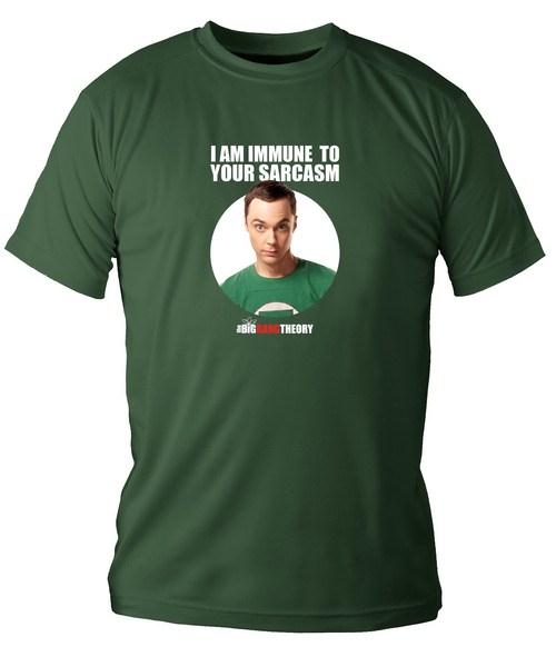 Foto Camiseta big bang: sheldon i am immune verde talla m foto 212094