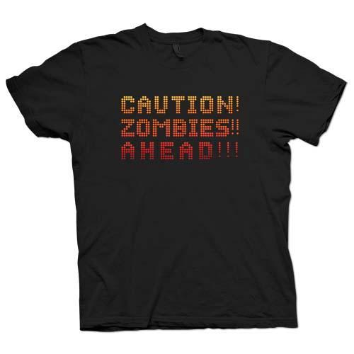 Foto Caution Zombies Ahead - Funny Black T Shirt foto 874787