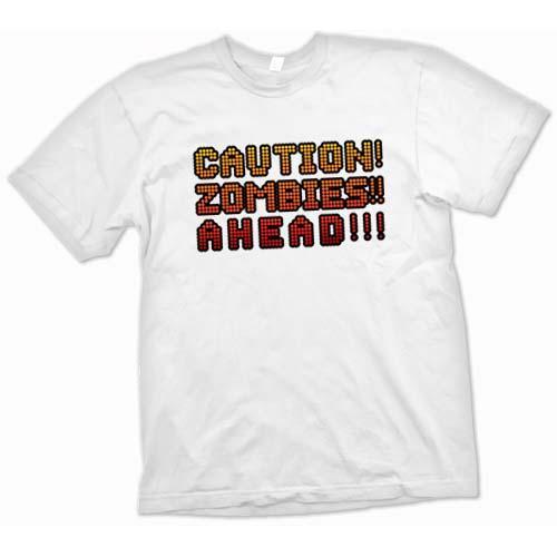 Foto Caution Zombies Ahead - Funny White T Shirt foto 874789