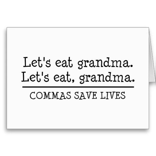Foto Comamos a la abuela. Las comas ahorran las vidas 2 Felicitación foto 618547