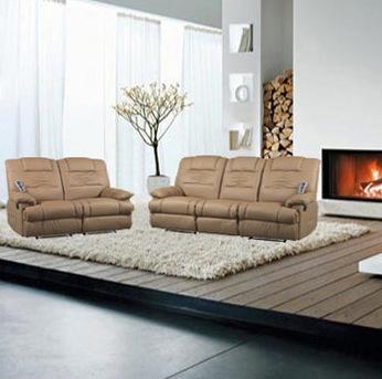 Foto conjunto de sofás 2 y 3 plazas marrón camel mod. venecia con masaje integrado foto 211432