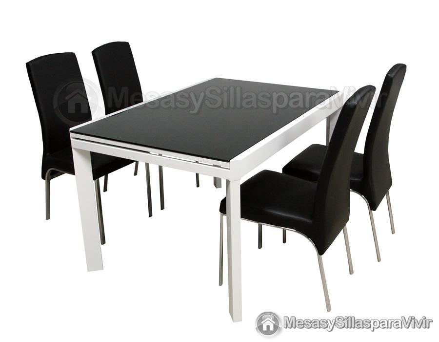 Foto conjunto mesa + 6 sillas negras mod. kyoto + dubai foto 303617