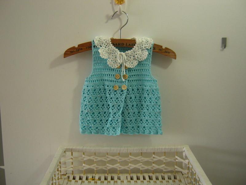 Foto Crochet Girls azul recin nacido del beb Chaleco foto 374746