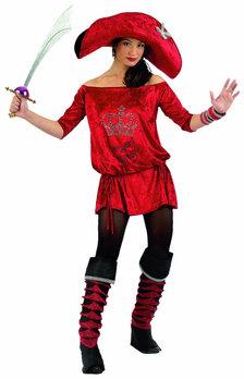 Foto Disfraz de pirata roja Strass de Mujer foto 74517