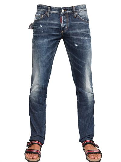 Foto dsquared jeans en denim slim fit con bolsillo cuadrado 19cm foto 307246