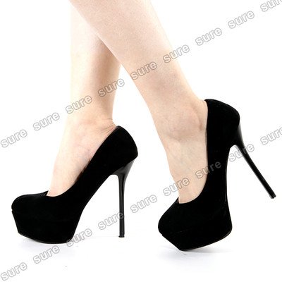 Foto Elegante Zapatos Calzados Mujer Tacones De Plataforma Tac�n 14cm Talla 38 Negro foto 59711