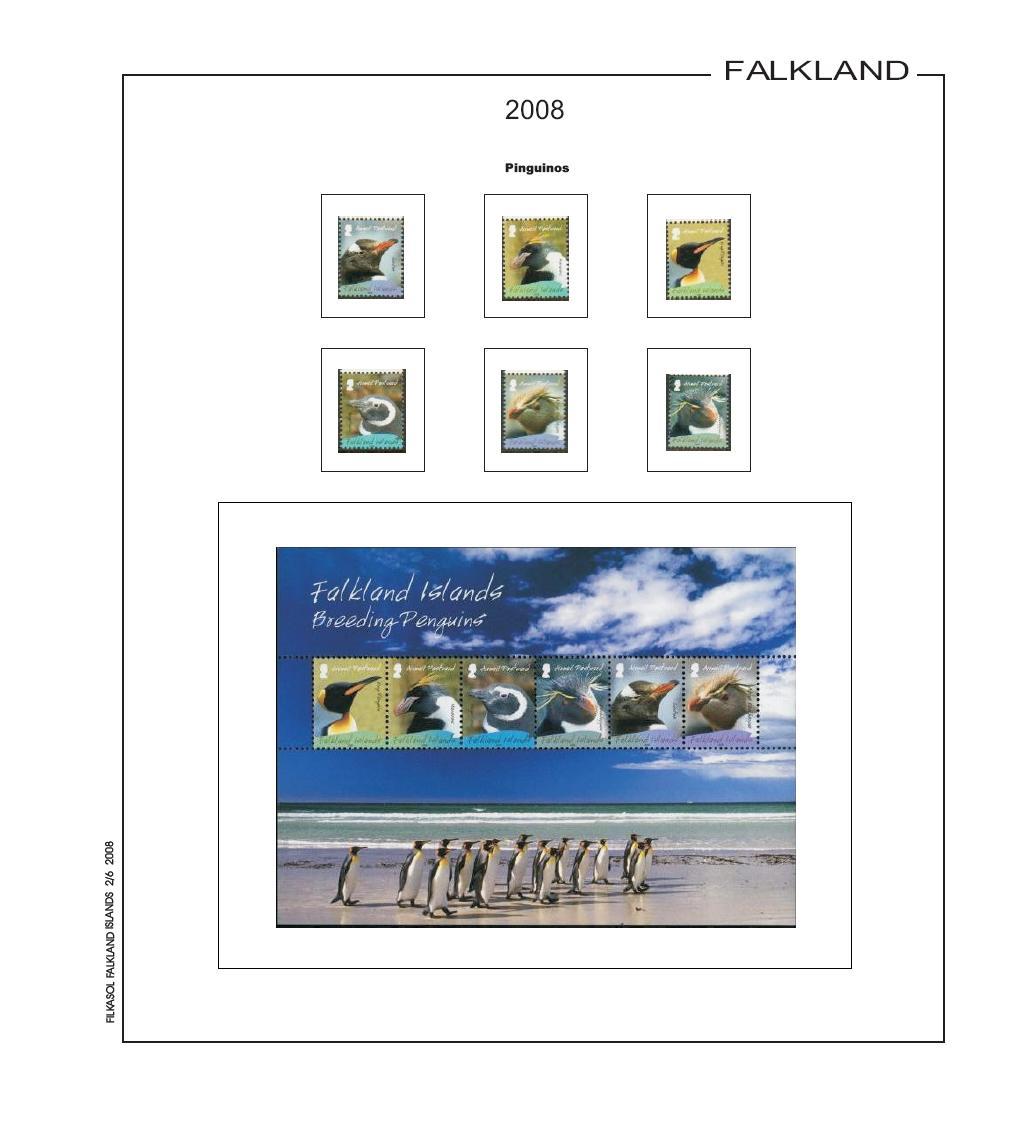 Foto FILATELIA - Material filatélico - Hojas de Sellos - Hojas por países Filkasol - Montado - Falkland Islands - PFFI4 - Suplemento 2008