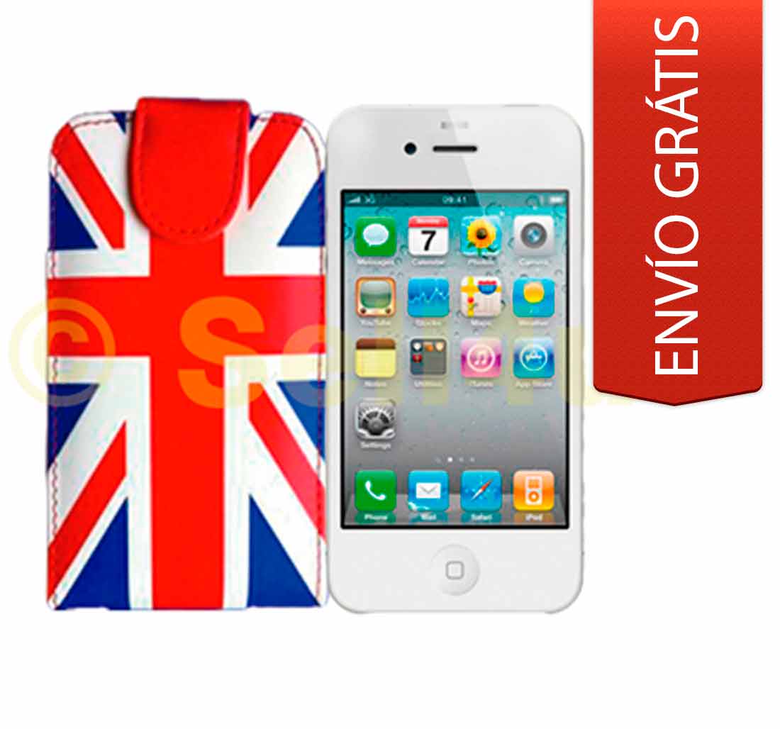 Foto Funda Carcasa de Piel iPhone 4 Bandera UK