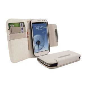 Foto Funda cuero tipo cartera para Samsung Galaxy S3 - Blanco foto 70501