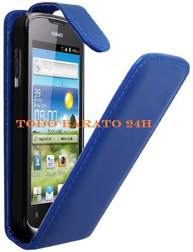 Foto Funda piel azul Huawei ascend P2