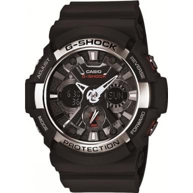 Foto GA-200-1AER Casio Mens G-Shock Alarm Chronograph Black Silver Watch foto 5238