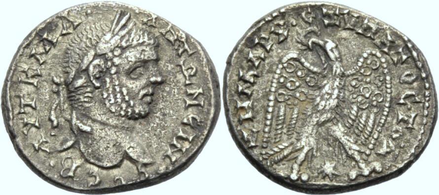 Foto Griechische Münzen Unter Rom Tetradrachmon 215-217 foto 150126