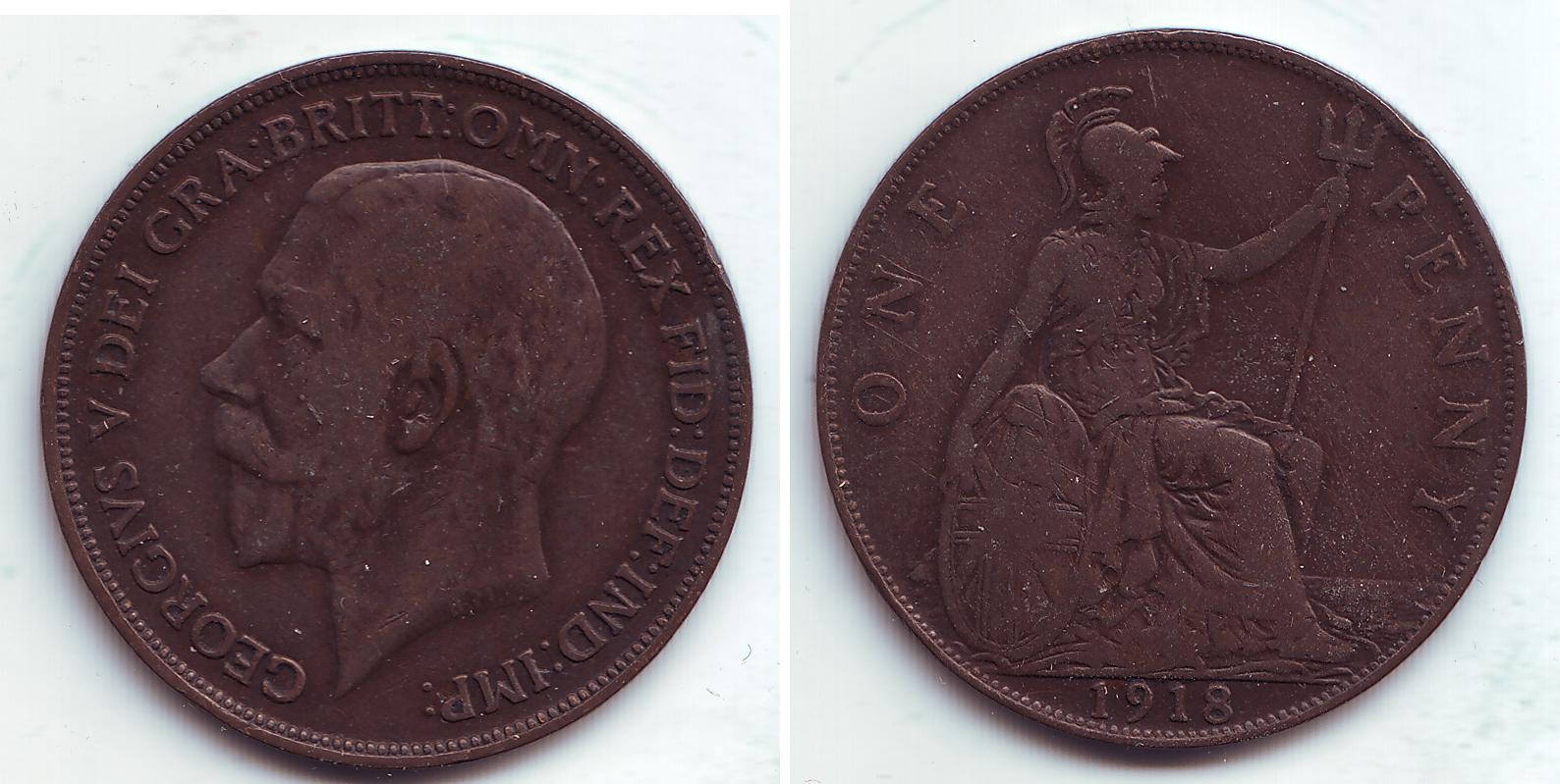 Foto Großbritannien 1 Penny 1918 foto 362125
