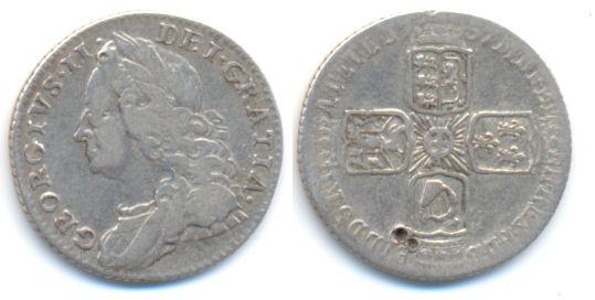 Foto Grossbritannien: George Ii , 1727-1760 Six Pence 1757 foto 362126