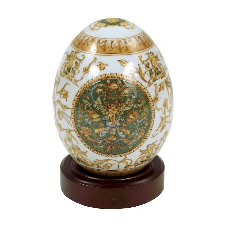 Foto Huevo de porcelana: Huevo 18cm con peana de madera -Versamis