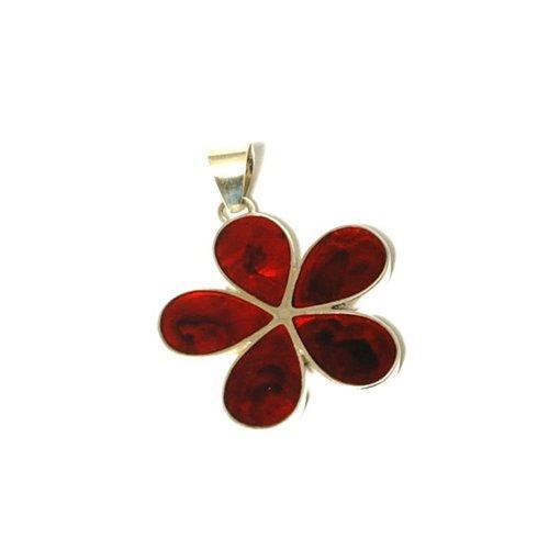 Foto Inferno Jewellery 925 Silver Cherry Red Paua Shell Flower On 18 ... foto 755804