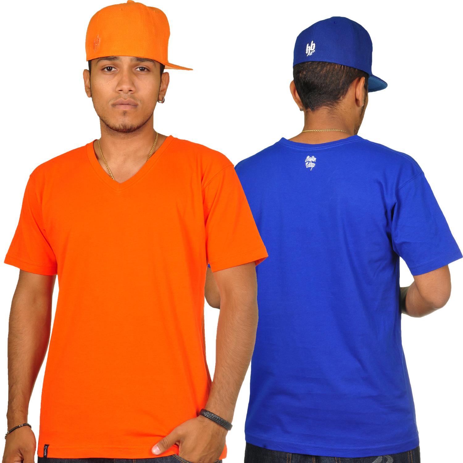 Foto K1x Double Impact V-neck T-shirt De Color Azul Oscuro Naranja foto 140199