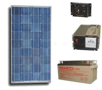 Foto Kit panel solar 100w + bateria recargable + convertidor tens foto 360200