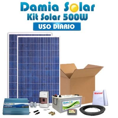 Foto Kit solar 500W Uso Diario: iluminación, TV y microondas. Con inversor ONDA PURA.