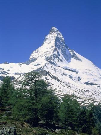 Foto Lámina fotográfica Matterhorn, with snow covered peak, Switzerland, Zermatt de Frank Lukasseck, 61x46 in. foto 585634