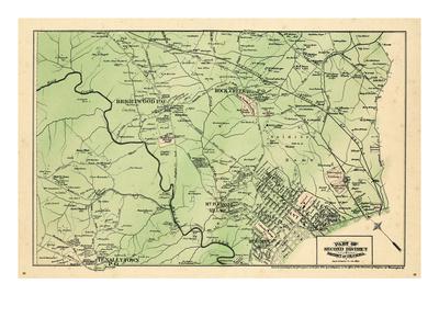 Foto Lámina giclée 1878, District of Columbia - District 2 - Tenallytown, Brightwood, Pleasant Planes, Rock Creek, USA, 61x46 in. foto 917239