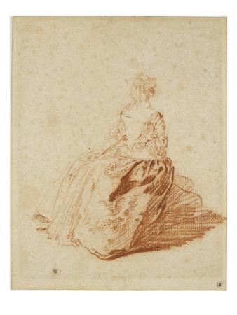 Foto Lámina giclée Etude de femme assise tournée vers la gauche, la tête de profil perdu de Nicolas Lancret, 61x46 in. foto 644282