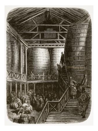 Foto Lámina giclée Large Barrels in a Brewery, from 'London, a Pilgrimage', Written by William Blanchard Jerrold de Gustave Doré, 61x46 in. foto 619834
