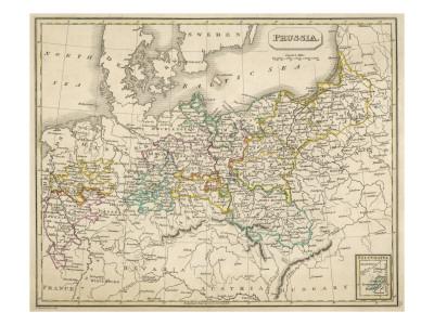 Foto Lámina giclée Map of Germany (Prussia) Showing the Various Nation States, 61x46 in. foto 573345
