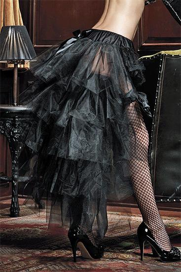 Foto Leg avenue cancan burlesque de tul negro con lazo satinado foto 184452