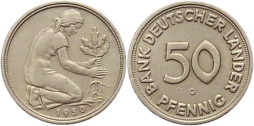 Foto Münzen der Bundesrepublik Deutschland 50 Pfennig 1950 G foto 157577