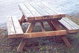 Foto Mesa y asientos campo rustica madera 2m patas cortas atornillar 70 mm foto 816219