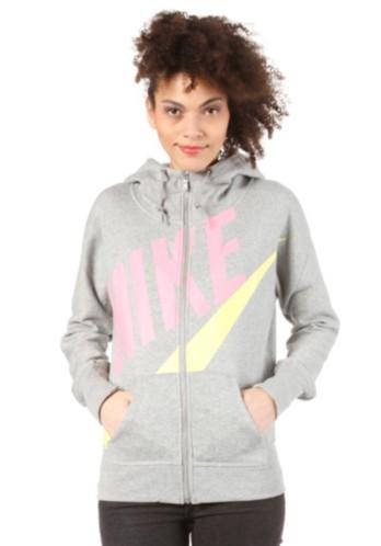 Foto Nike Sportswear Womens Fz Hooded Zip Sweat dark grey heather/electric yellow foto 492559
