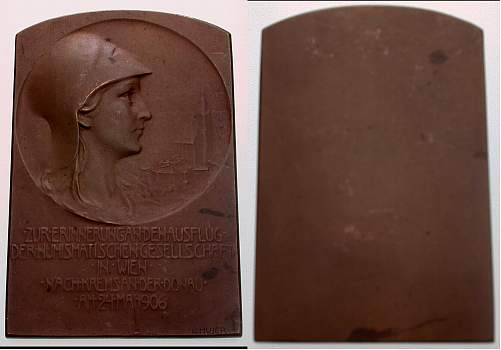 Foto Numismatik Einseitige tafelförmige Bronzeplakette 1906 foto 717739