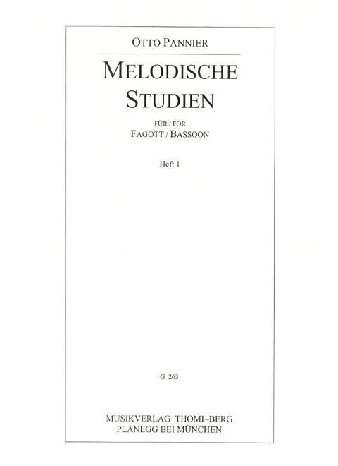 Foto pannier, otto (*1882): melodische studien for bassoon vol 1 foto 470287