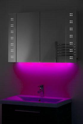 Foto Pink Ambient Diamond X LED Bathroom Shaver Mirror Cabinet - H600mm ... foto 771415