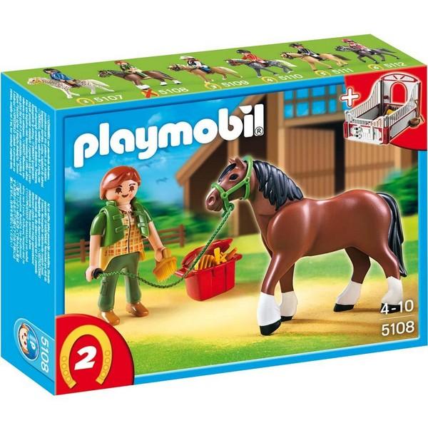 Foto Playmobil 5108 - shire con establo rojo y gris + 5111 - caballo de adi foto 387393