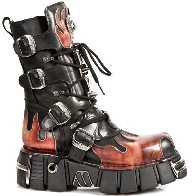 Foto Punk, Alternative, Band, Gothic Clothing New Rock Black Red Flame Boots foto 271160