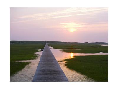 Foto Reproducción en lienzo de la lámina Boardwalk Sunset, 41x30 in. foto 606054
