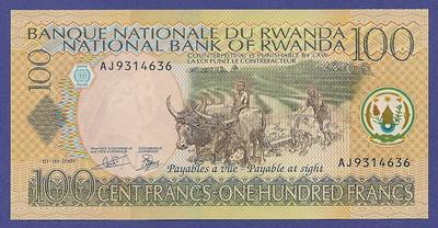 Foto Ruanda // Rwanda -- 100 Francs ( 1.9.2003 ) -- Unc -- Pick 29b. foto 949377